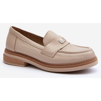 women`s leather loafers zazoo, beige σε προσφορά