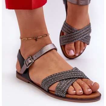 women`s flat sandals s.barski black σε προσφορά