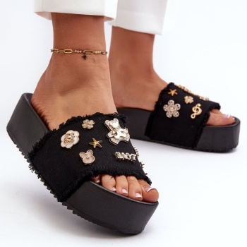 women`s platform slippers with pins σε προσφορά