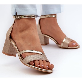 women`s glittering low-heeled sandals σε προσφορά