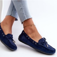  women`s suede loafers navy blue si passione