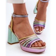  women`s high heeled sandals d&a multicolor