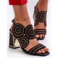  embellished d&a high heeled sandals black