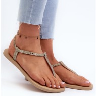  women`s flip-flop sandals with glitter ipanema class brilha fem gold