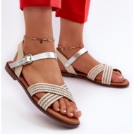  women`s flat sandals s.barski beige