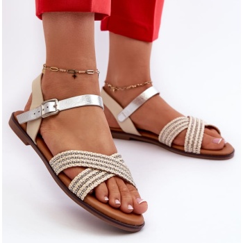 women`s flat sandals s.barski beige σε προσφορά