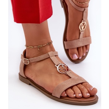 women`s flat sandals with gold