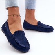  women`s eco suede loafers, dark blue amrutia
