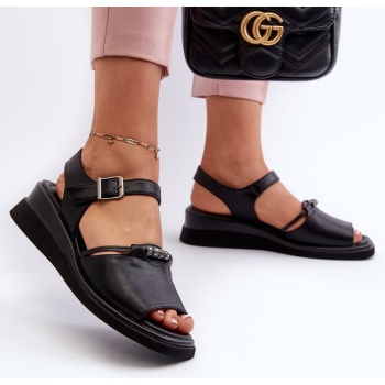 women`s leather wedge sandals vinceza σε προσφορά