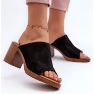  elegant lightweight women`s high heeled slippers black varnila
