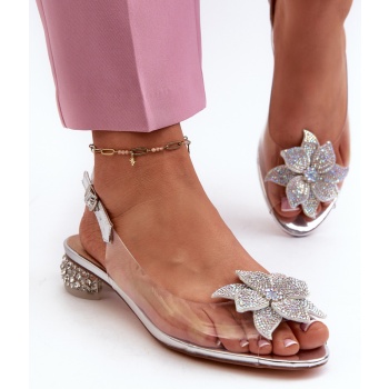 transparent low-heeled sandals with σε προσφορά