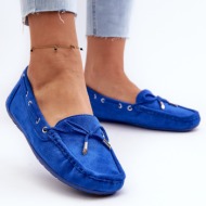  women`s suede loafers blue si passione
