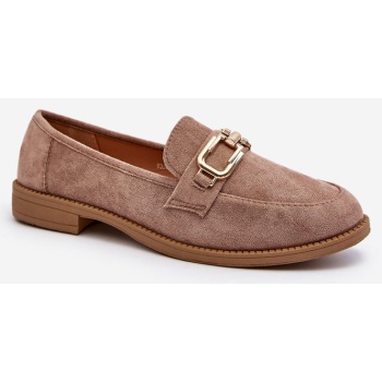 women`s suede loafers with flat heels σε προσφορά