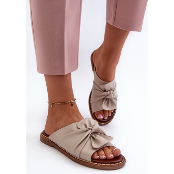 women`s flat heel slippers beige nelvira
