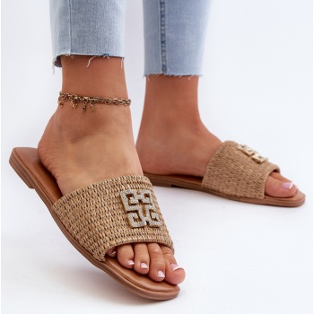 women`s flat slippers with braid and σε προσφορά