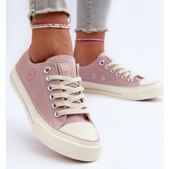 women`s low-top sneakers big star pink