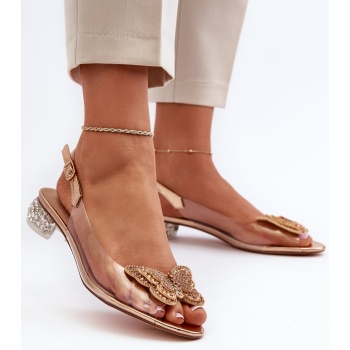transparent low-heeled sandals with σε προσφορά