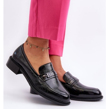 women`s patented black loafers nerilaja σε προσφορά