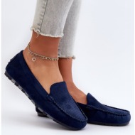  women`s suede loafers navy blue ranica