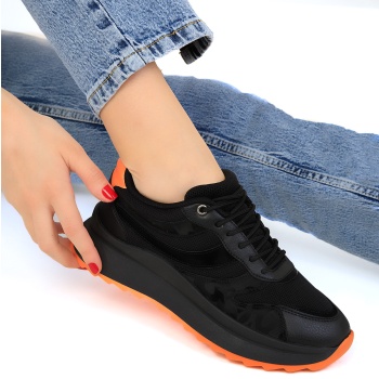 soho women`s black-orange sneakers 19006 σε προσφορά