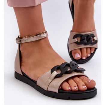 women`s flat sandals with vinceza gold σε προσφορά