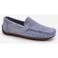  men`s suede slip-on loafers blue rayan