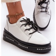  women`s patented platform sneakers white s.barski