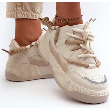 women`s platform sneakers beige σε προσφορά
