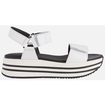 black and white women`s leather sandals σε προσφορά