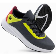  ombre men`s sneakers with neon inserts - graphite