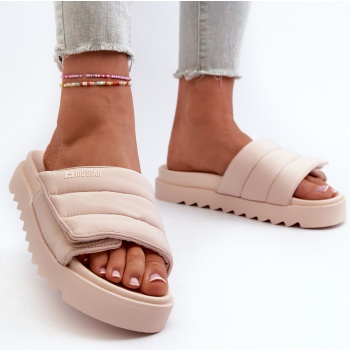 women`s platform slippers big star beige σε προσφορά