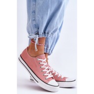  classic low γυναικεία sneakers σκούρο ροζ βέγκας