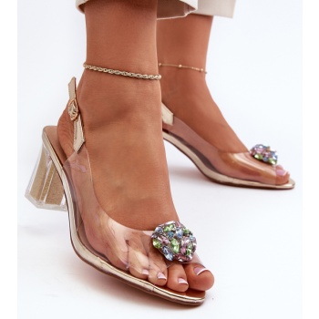 transparent high-heeled sandals with σε προσφορά