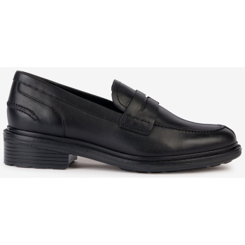 black women`s leather loafers geox walk