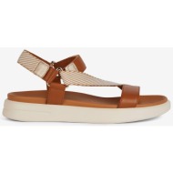  women`s brown leather sandals geox xand