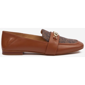 brown women`s leather loafers michael