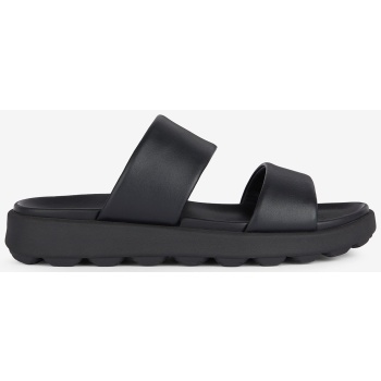 black men`s leather slippers geox