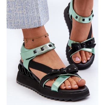 women`s sandals with bow d&a green σε προσφορά