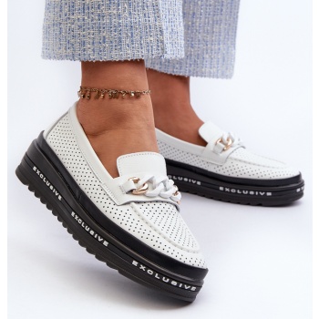women`s platform leather loafers with σε προσφορά