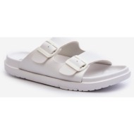  lightweight men`s slippers with big star buckles white