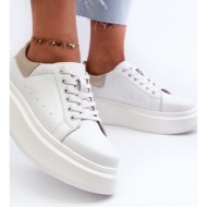  d&a women`s platform sneakers white