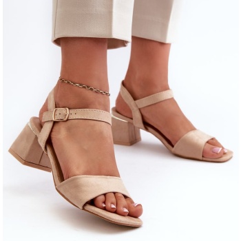 women`s block sandals made of eco suede σε προσφορά