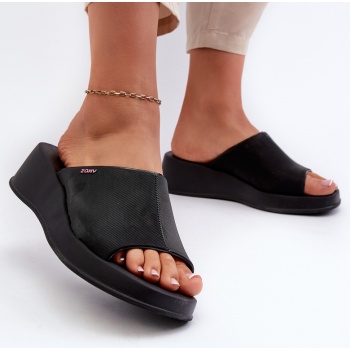 women`s wedge slippers zaxy black σε προσφορά