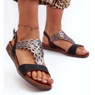  sergio leone women`s flat sandals black