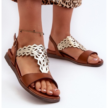 sergio leone women`s flat sandals, brown σε προσφορά