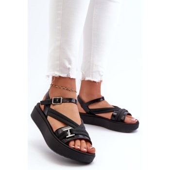 women`s platform sandals zaxy black σε προσφορά