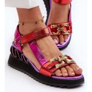  women`s d&a purple wedge sandals