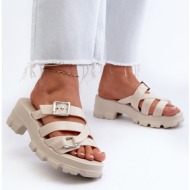  women`s low-heeled slippers zaxy light beige