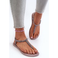  women`s sandals with glitter ipanema class brilha fem light purple