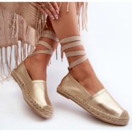  lace espadrilles made of eco leather gold ismanne